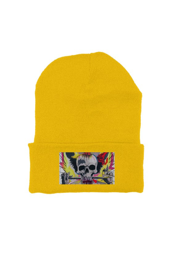 Painted Skull (gold) Beanie