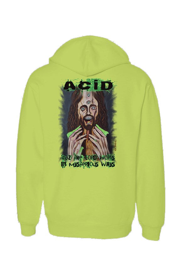 Acid-Lord Works in Mysterious Ways Neon Pullover Hoodie