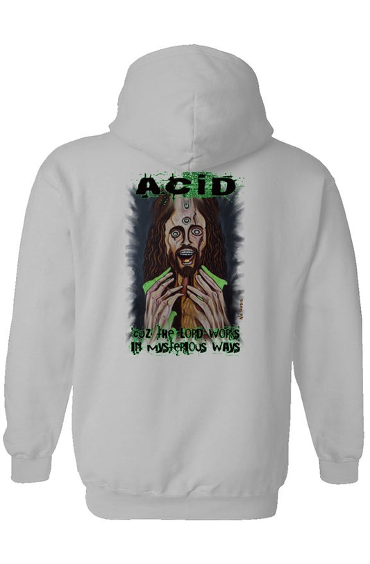 Acid-Lord Works in Mysterious Ways (white) Hoodie