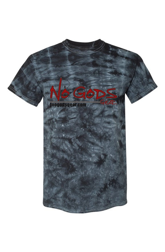 No Gods Branded Black Crystal Tie-Dye Tee