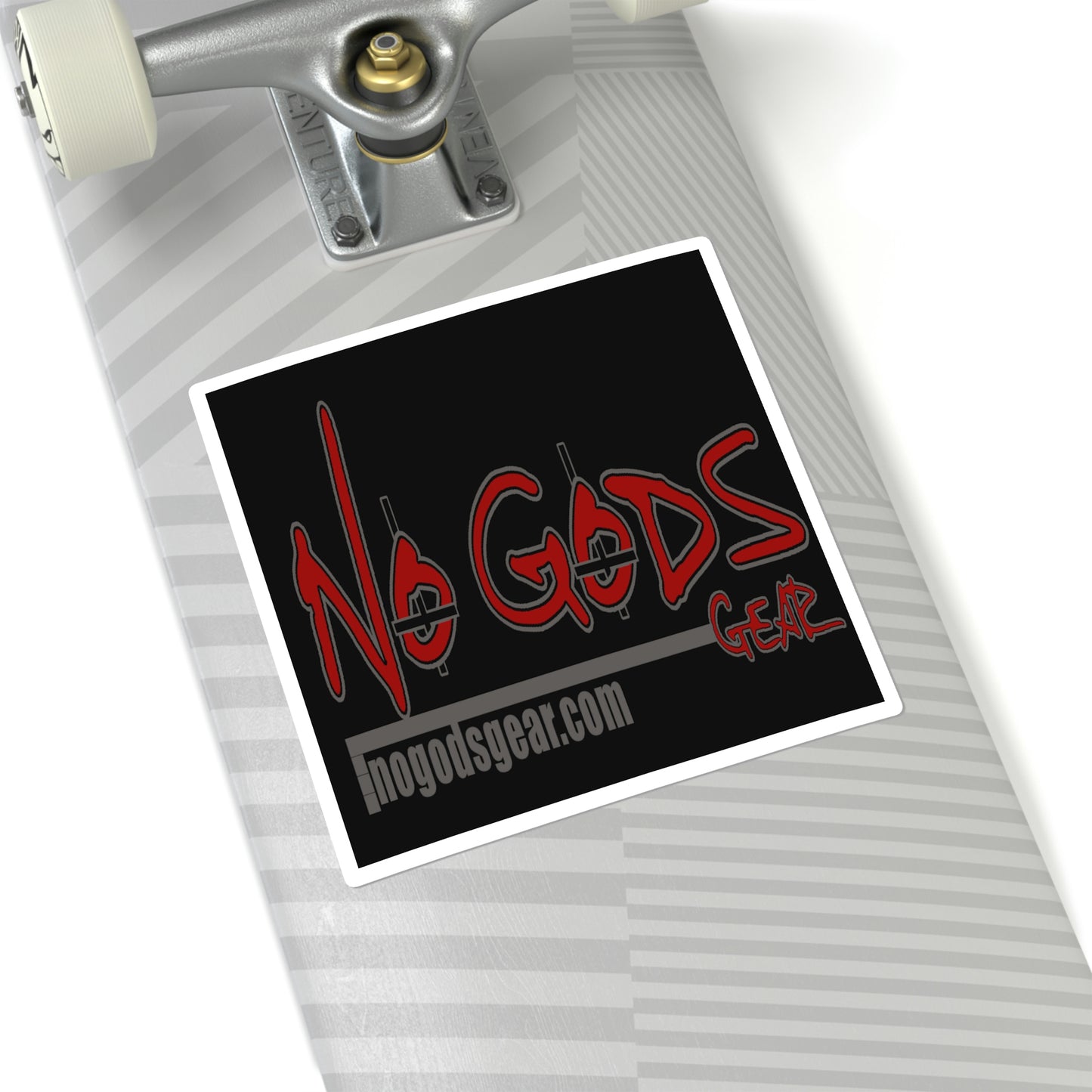 No Gods Gear Square Sticker