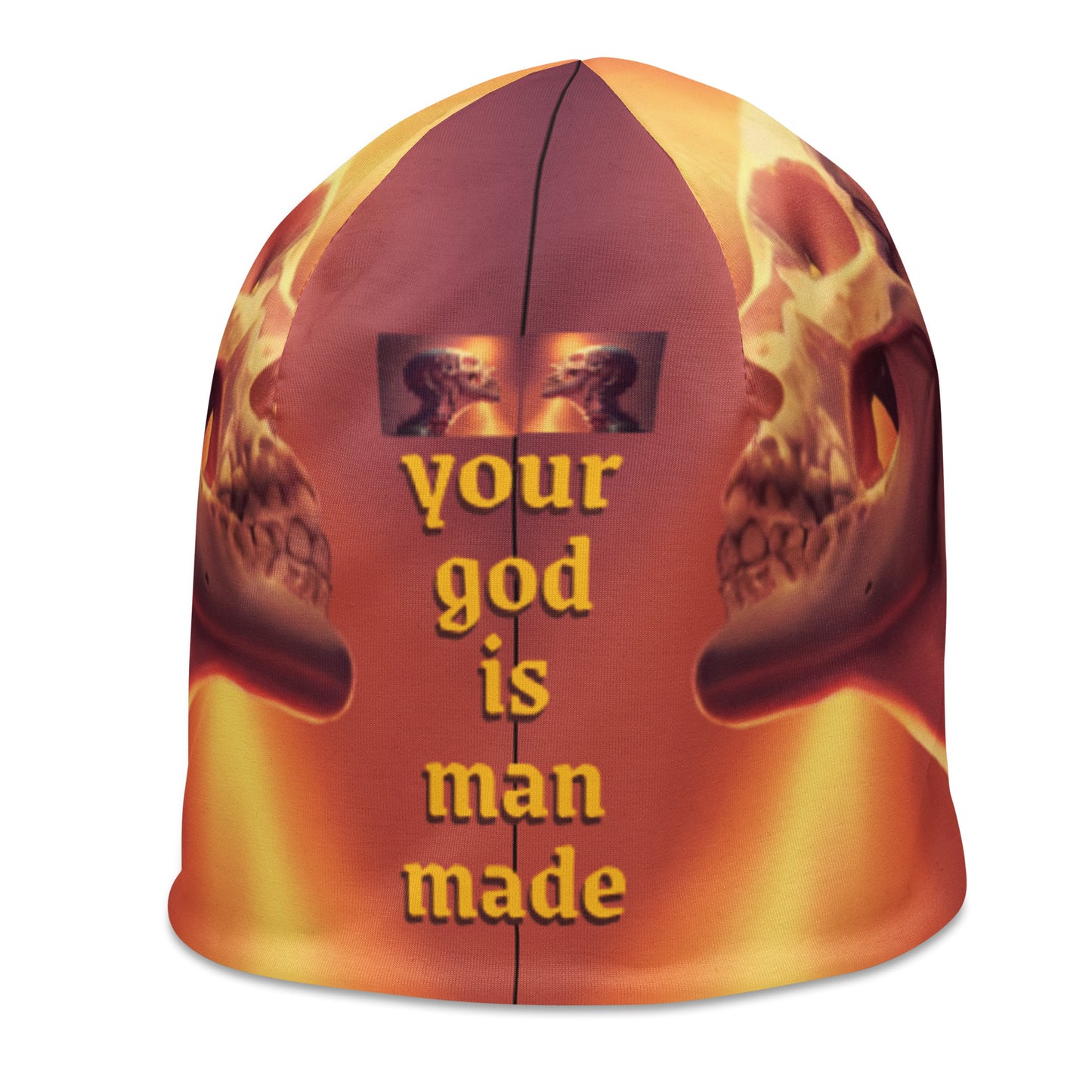 God is Man-Made All-Over Print Beanie