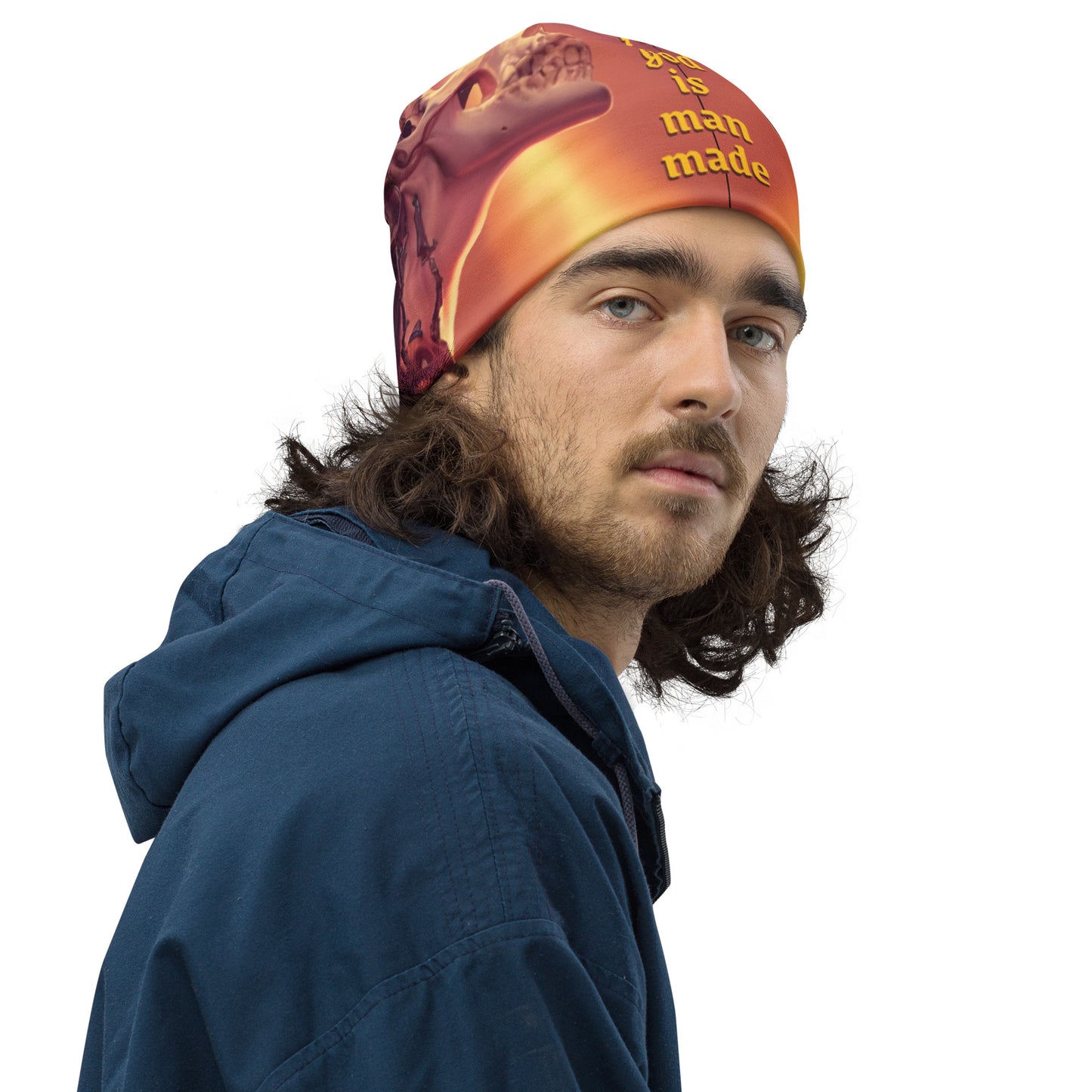 God is Man-Made All-Over Print Beanie