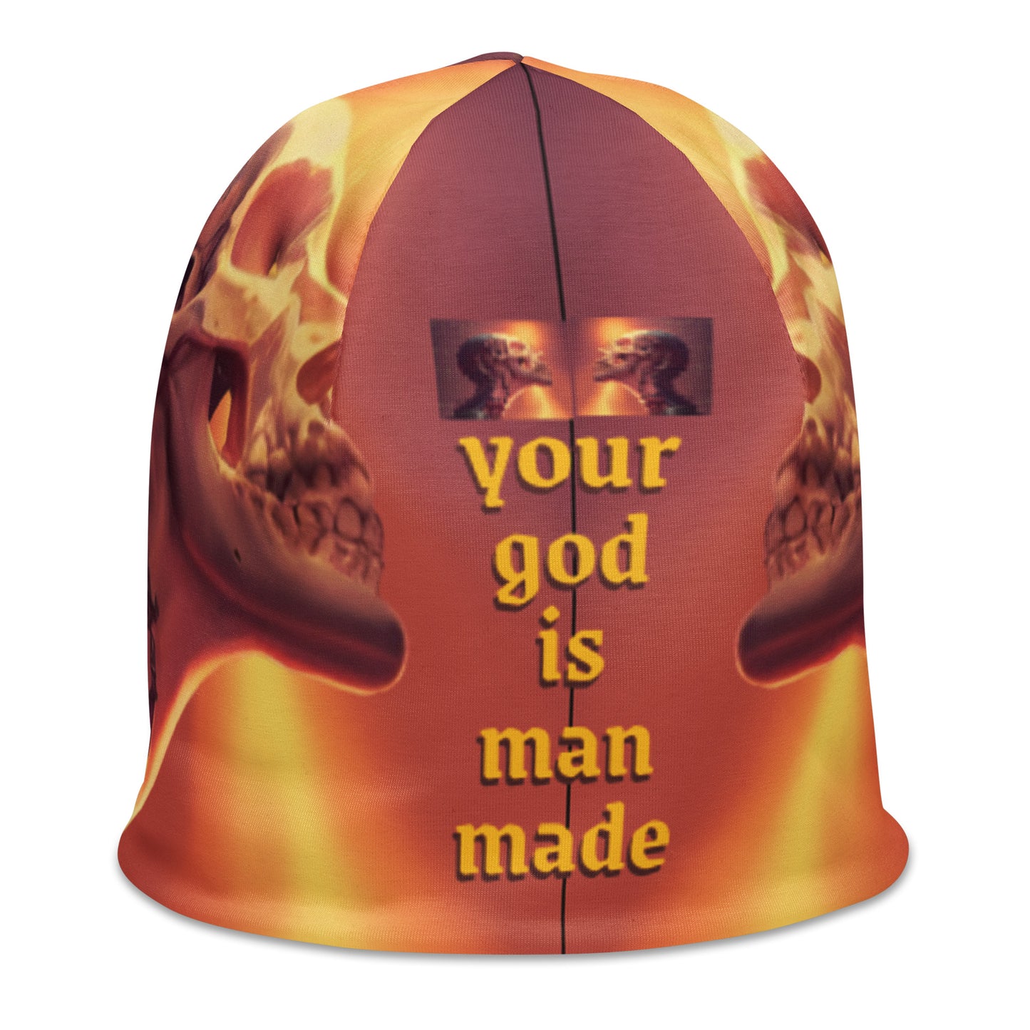 God is Man-Made All-Over Print Beanie