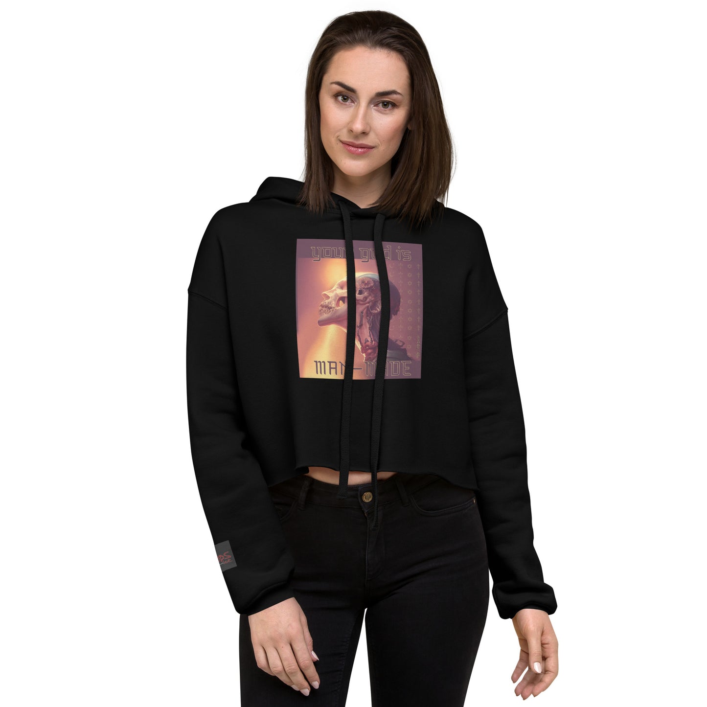 God Is Man-Made Crop Hoodie