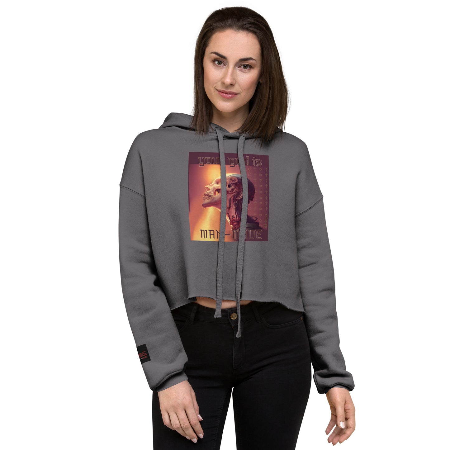 God Is Man-Made Crop Hoodie